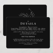 Zwart Chinoiserie Trouwdetail Kaart (Voorkant / Achterkant)