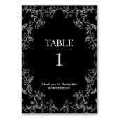 Zwart Chinoiserie Trouwtafel Nummer Kaart (Achterkant)