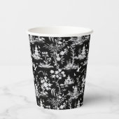 Zwart Chinoiserie w / Bow Baby shower gepersonalis Papieren Bekers (Achterkant)