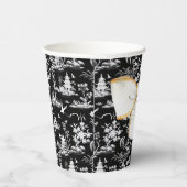 Zwart Chinoiserie w / Bow Baby shower gepersonalis Papieren Bekers (Rechts)