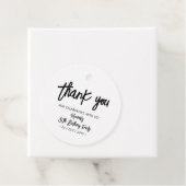 Zwart Chique Borstel Script Verjaardagsfeestje Dan Bedankjes Labels (In situ)