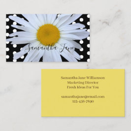 Zwart Chique Wit Polka Dots Daisy Custom Visitekaartje