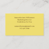 Zwart Chique Wit Polka Dots Daisy Custom Visitekaartje (Achterkant)