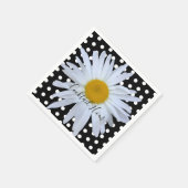 Zwart Chique Wit Polka Dots Fun Daisy Custom Servet (Hoek)