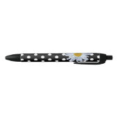Zwart Chique Wit Polka Dots Fun Daisy Custom Zwarte Inkt Pen (Bodem)