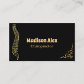 Zwart Chiropractor Chiropractie Spine Therapeut Visitekaartje (Voorkant)