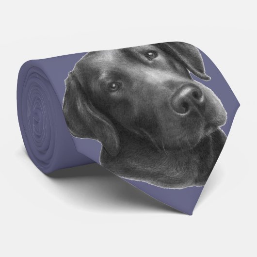 Zwart-chocolade labrador Retriever Stropdas (Opgerold)
