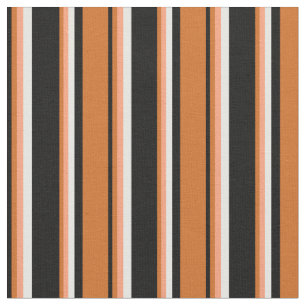 Zwart, Chocolade, Lichte Zalm, en Witte Strepen Stof
