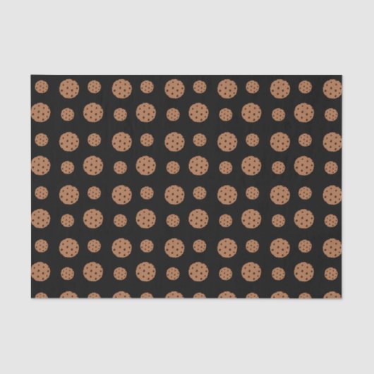 Zwart chocoladekoekjespatroon tissuepapier (Voorkant)