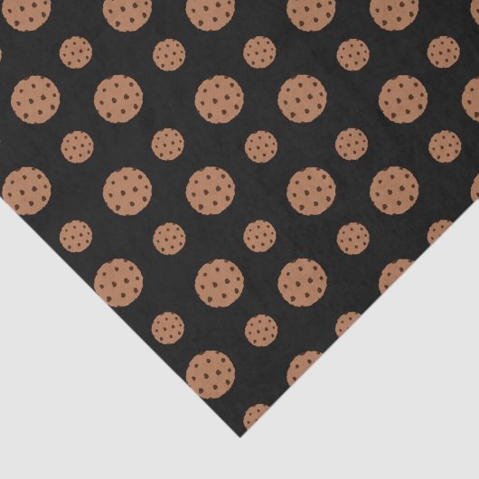 Zwart chocoladekoekjespatroon tissuepapier (Detail)