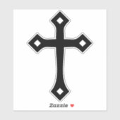 Zwart Christelijk Cross Minimal Kiss-Cut Vinyl Sticker (Vel)