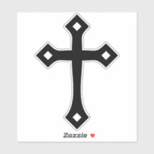 Zwart Christelijk Cross Minimal Kiss-Cut Vinyl