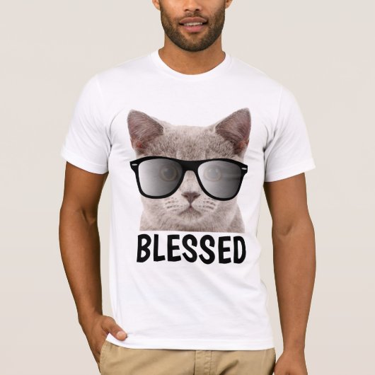 ZWART, Christelijk Kat Lover T-Hemden T-shirt (Voorkant)