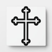 Zwart Christelijk kruis Fotoplaat (Voorkant)