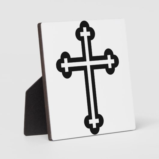 Zwart Christelijk kruis Fotoplaat (Voorkant)