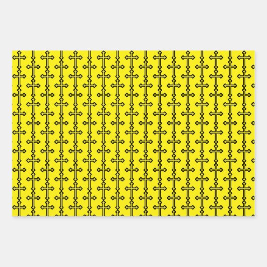 Zwart Christelijk kruis Inpakpapier Vel (Voorkant 3)