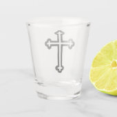 Zwart Christelijk kruis Shot Glas (Achterkant)