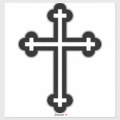 Zwart Christelijk kruis Sticker (Vel)