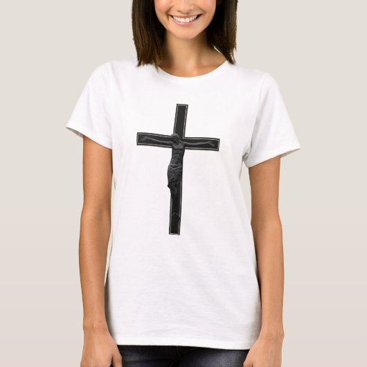 Zwart Christelijk kruis T-shirt (Voorkant)