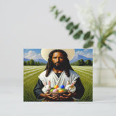 Zwart Christelijk Pasen Briefkaart (Staand voorkant)