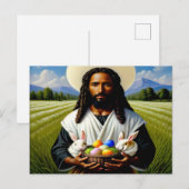 Zwart Christelijk Pasen Briefkaart (Voorkant / Achterkant)