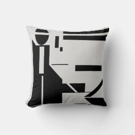 Zwart cijfer op lichte grijze achtergrond Abstract Kussen