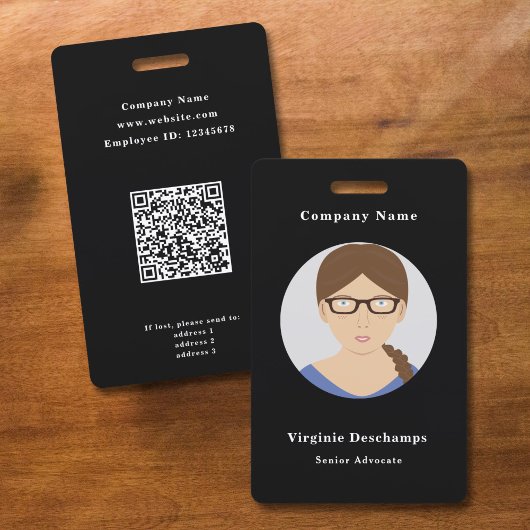 Zwart Cirkel Foto Medewerker Badge