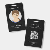 Zwart Cirkel Foto Medewerker Badge (Voor- en achterkant)