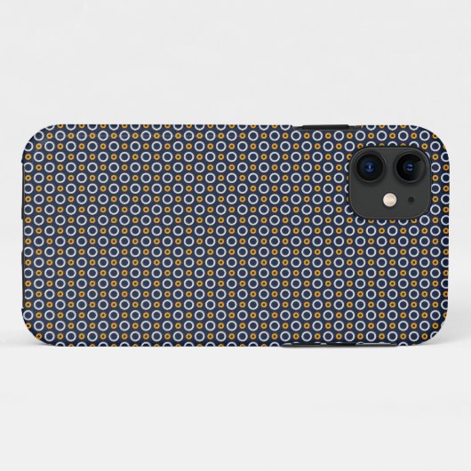 Zwart cirkelvormig naadloos patroon Case-Mate iPhone case (Achterkant (horizontaal))