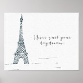 Zwart citaat Poster "Nooit eindigen uw dagdromen" (Voorkant)