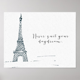 Zwart citaat Poster "Nooit eindigen uw dagdromen"