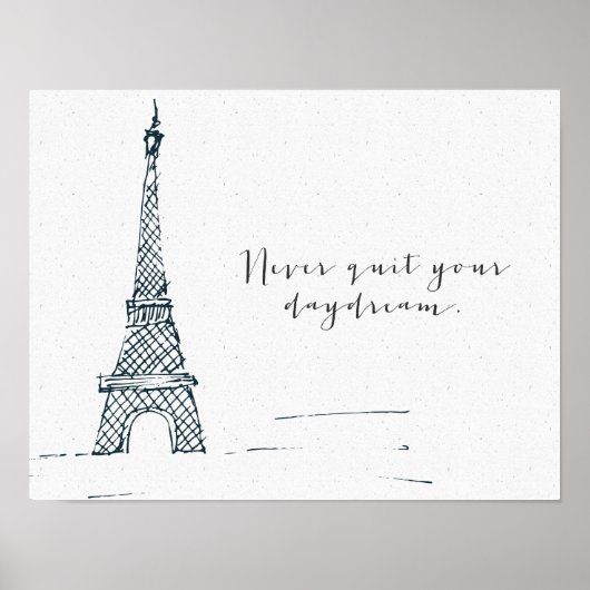 Zwart citaat Poster "Nooit eindigen uw dagdromen" (Voorkant)