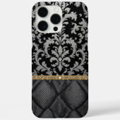 zwart Classic Damask Luxe Case-Mate iPhone Case (Achterkant)