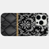 zwart Classic Damask Luxe Case-Mate iPhone Case (Achterkant (horizontaal))