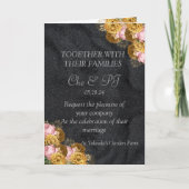 Zwart Classic Elegante bruiloft uitnodiging (Voorkant)