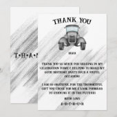 Zwart Classic Retro Auto  Aquarel Bedankkaart (Voorkant / Achterkant)