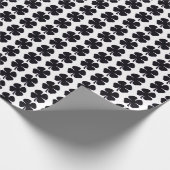 Zwart Clover mat inpakpapier klein (Hoek)