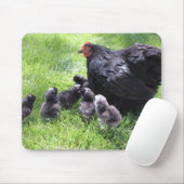 Zwart cochin Chicken met Chicken Mousepad Muismat (Met muis)