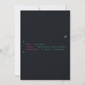 Zwart code-geïnspireerde aangepaste uitnodiging (Voorkant)