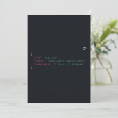 Zwart code-geïnspireerde aangepaste uitnodiging (Staand voorkant)