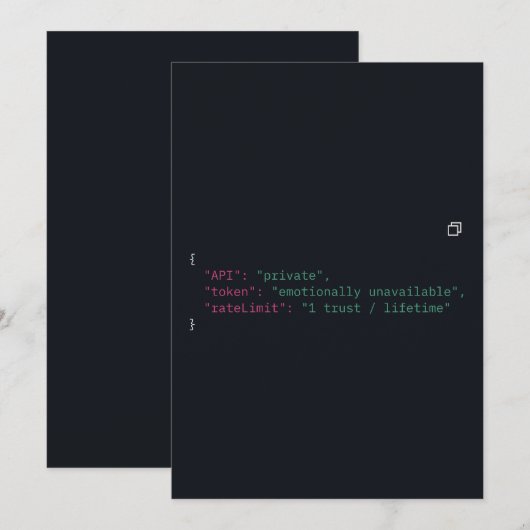 Zwart code-geïnspireerde aangepaste uitnodiging (Voorkant / Achterkant)