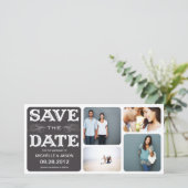 ZWART COLLAGE | SLA DE DATUM VAN AANKONDIGING OP (Staand voorkant)