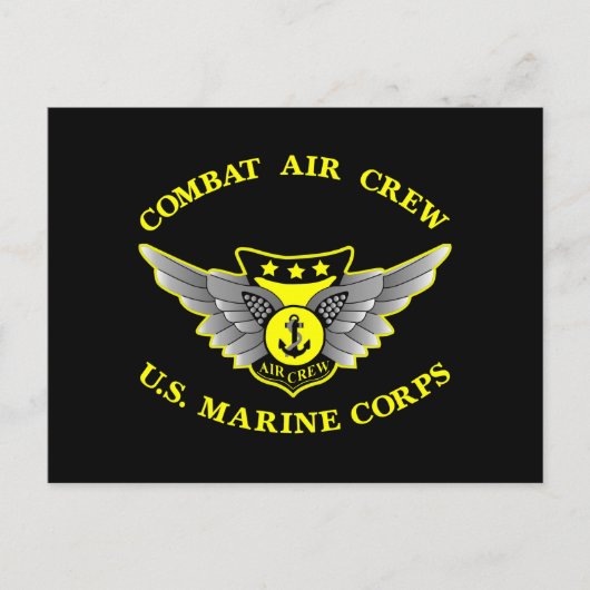 Zwart Combat Air Crew Briefkaart (Voorkant)