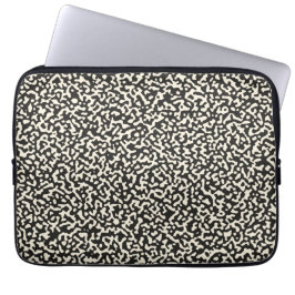 Zwart Compositie Notitieboek Classic Pattern Laptop Sleeve
