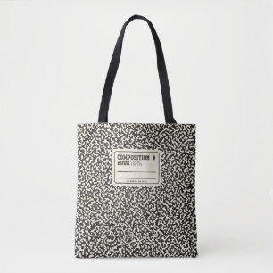 Zwart Compositie Notitieboek met Label Tote Bag