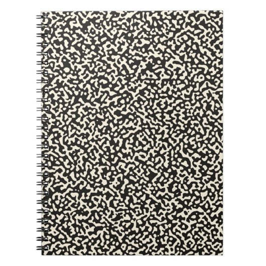 Zwart comppositietboek naadloos patroon notitieboek (Voorkant)