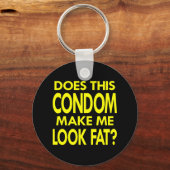 Zwart condoom maakt me dik sleutelhanger (Voorkant)