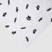 Zwart Confetti Dog Paw Print Patroon Aangepast Tissuepapier (Detail)