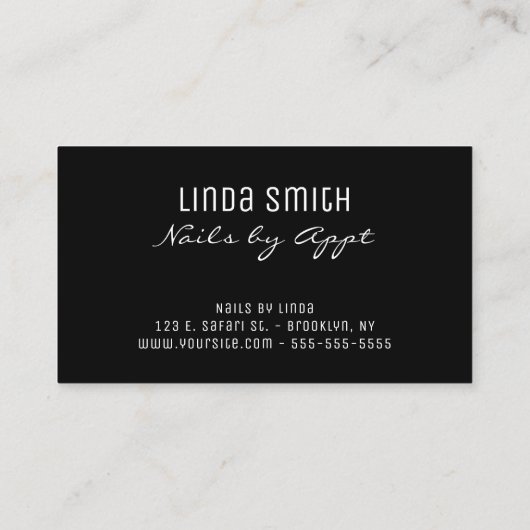 Zwart Confetti Glitter Blauwgroen Groen Penseelstr Visitekaartje (Achterkant)