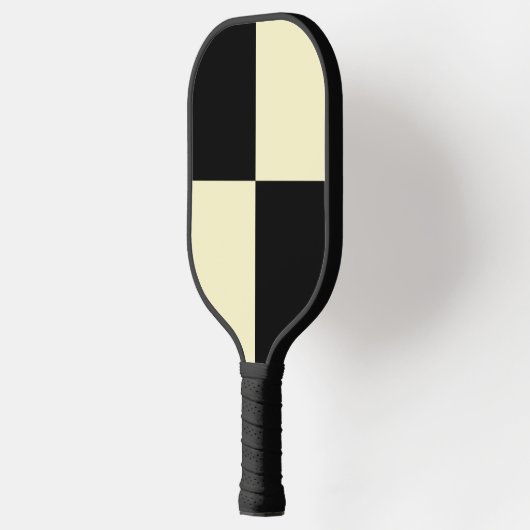 Zwart controleerpatroon Eenvoudig vierkant Klassie Pickleball Paddle (Links)